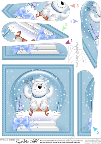 Ben Polar Bear - Christmas Snowglobe Fan Pyramage Topper