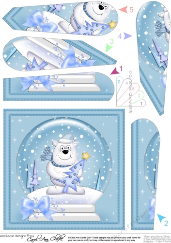 Ben Polar Bear - Christmas Snowglobe Fan Pyramage Topper