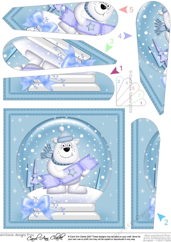 Ben Polar Bear - Christmas Snowglobe Fan Pyramage Topper
