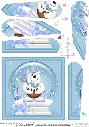 Ben Polar Bear - Christmas Snowglobe Fan Pyramage Topper