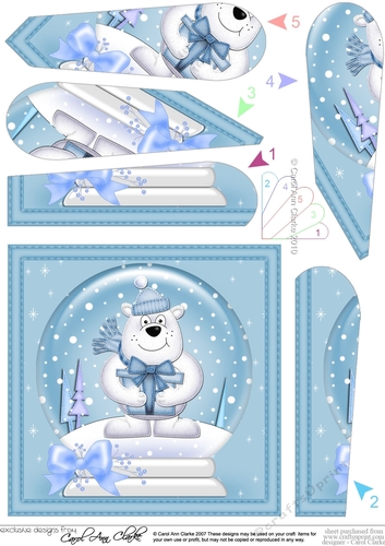 Ben Polar Bear - Christmas Snowglobe Fan Pyramage Topper
