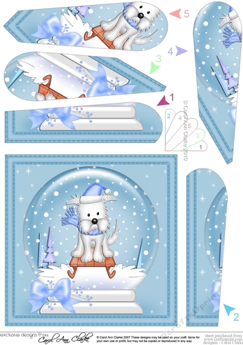 Jock Westie Dog - Christmas Snowglobe Fan Pyramage Topper
