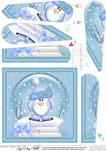 Cute Penguin - Christmas Snowglobe Fan Pyramage Topper