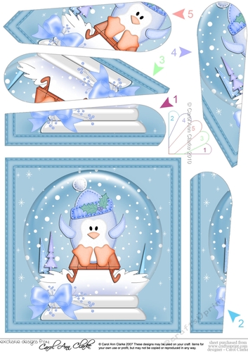 Cute Penguin - Christmas Snowglobe Fan Pyramage Topper