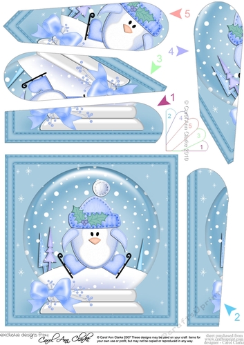 Cute Penguin - Christmas Snowglobe Fan Pyramage Topper