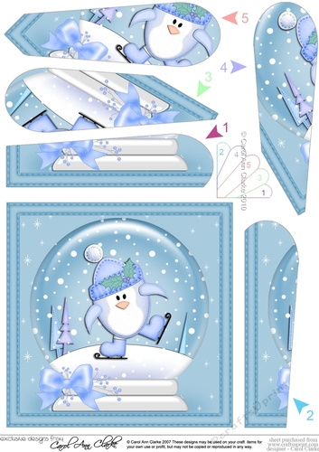 Cute Penguin - Christmas Snowglobe Fan Pyramage Topper
