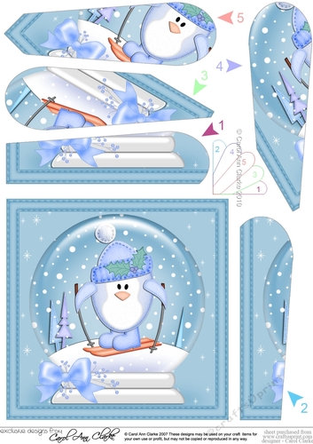 Cute Penguin - Christmas Snowglobe Fan Pyramage Topper