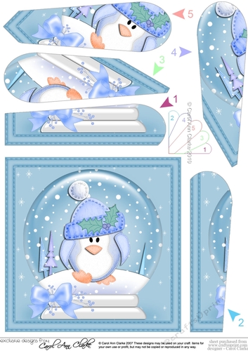 Cute Penguin - Christmas Snowglobe Fan Pyramage Topper