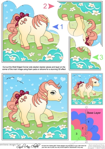 My Cute Little Pony Shell Edged Corner Side Stacker