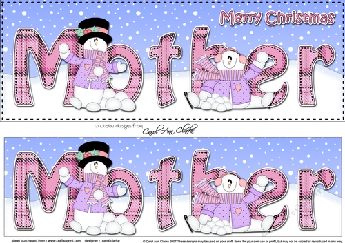 Large DL Merry Christmas MOTHER 3D decoupage 