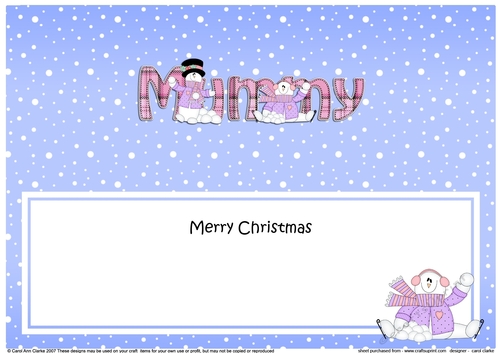 Large DL Merry Christmas MUMMY insert