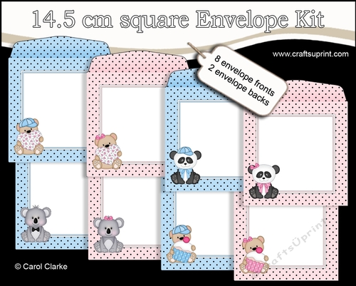 Cute Little Bears 14.5 x 14.5 cm envelope Kit