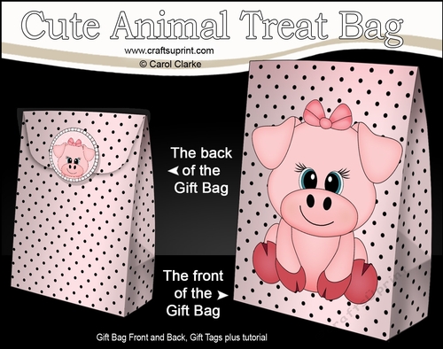 3D Gift Bag Mini Kit -  Cute Little Zoe Piggy