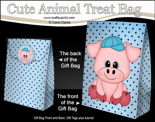 3D Gift Bag Mini Kit -  Cute Little Ziggy Piggy
