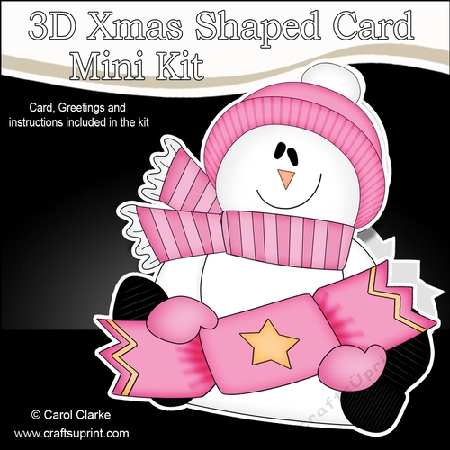 3D Shaped Christmas Card Kit - Snowman Rio has an Xmas Cracker
