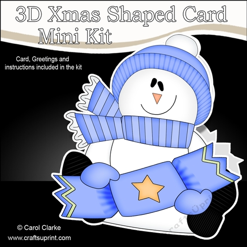 3D Shaped Christmas Card Kit - Snowman Rio has an Xmas Cracker