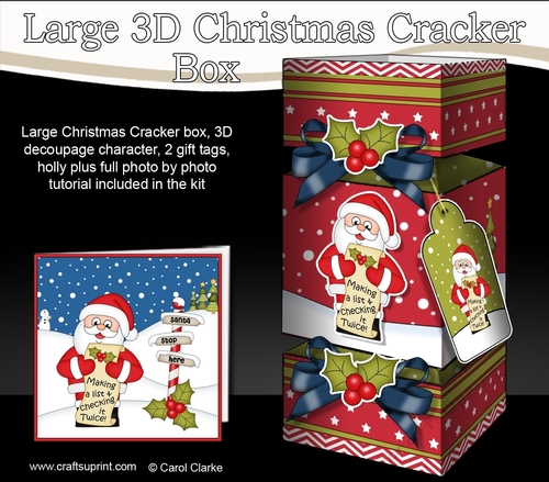 3D Large Christmas Cracker Box Mini Kit -  Santa is making a List!