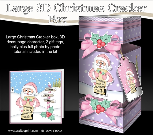 3D Large Christmas Cracker Box Mini Kit -  Santa is making a List!