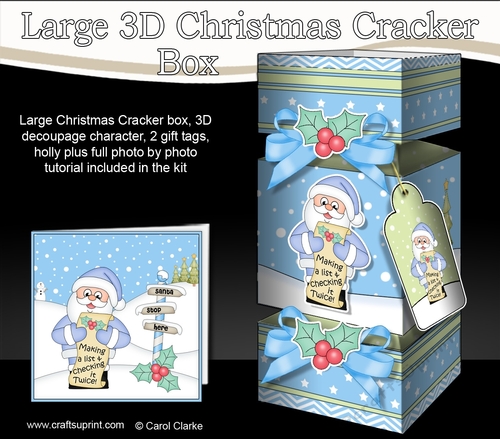 3D Large Christmas Cracker Box Mini Kit -  Santa is making a List!