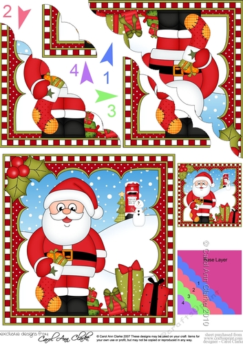 Christmas Santa Scalloped Corner Stacker