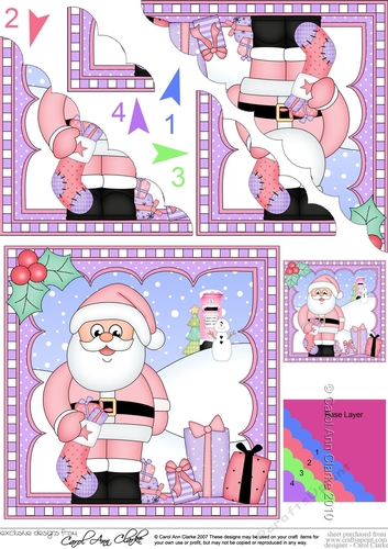 Christmas Santa Scalloped Corner Stacker