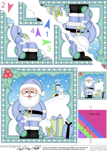 Christmas Santa Scalloped Corner Stacker