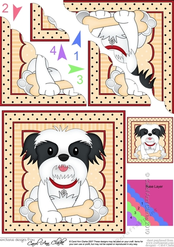 Cute Little Shih Tzu Dog Scalloped Corner Stacker