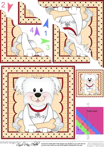 Cute Little Bichon Frise Dog Scalloped Corner Stacker