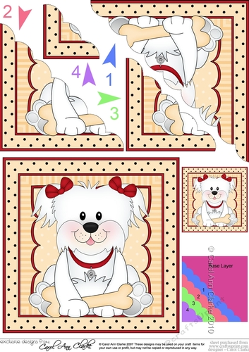 Cute Little Bichon Frise Dog Scalloped Corner Stacker