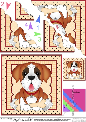 Cute Little St Bernard Dog Scalloped Corner Stacker