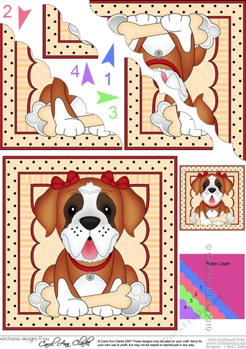 Cute Little St Bernard Dog Scalloped Corner Stacker