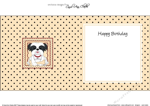 Cute Little Shih Tzu Dog square landscape insert