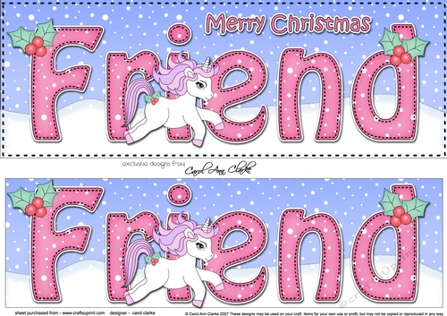 Large DL Merry Christmas FRIEND 3D decoupage 
