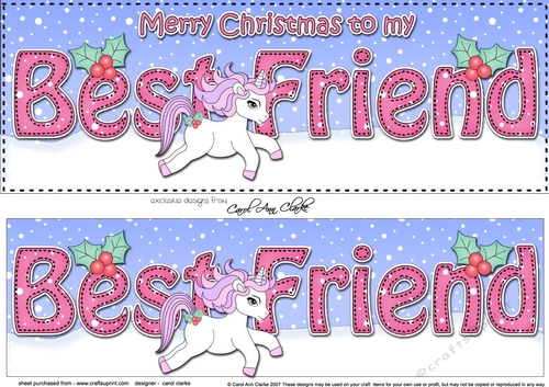 Large DL Merry Christmas BEST FRIEND 3D decoupage 