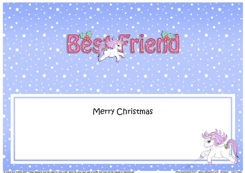 Large DL Merry Christmas BEST FRIEND insert