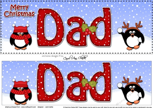 Large DL Merry Christmas DAD 3D decoupage 