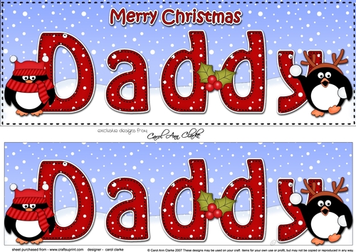 Large DL Merry Christmas DADDY 3D decoupage 