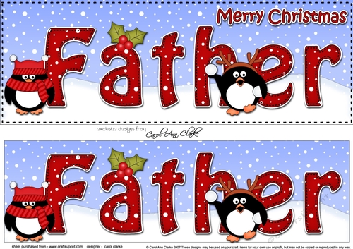 Large DL Merry Christmas FATHER 3D decoupage 