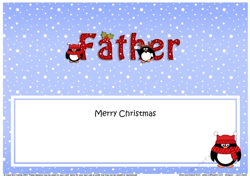 Large DL Merry Christmas FATHER insert
