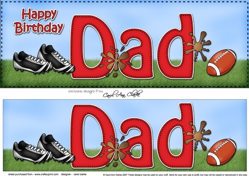 Large DL Happy Birthday DAD 3D decoupage
