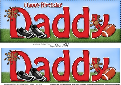 Large DL Happy Birthday DADDY 3D decoupage
