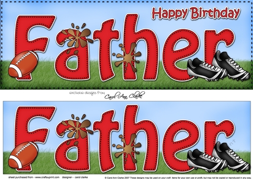 Large DL Happy Birthday FATHER 3D decoupage
