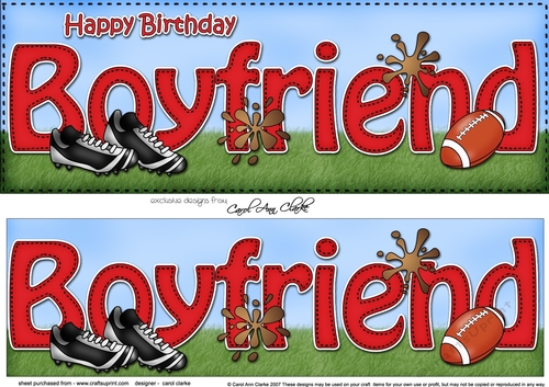 Large DL Happy Birthday BOYFRIEND 3D decoupage