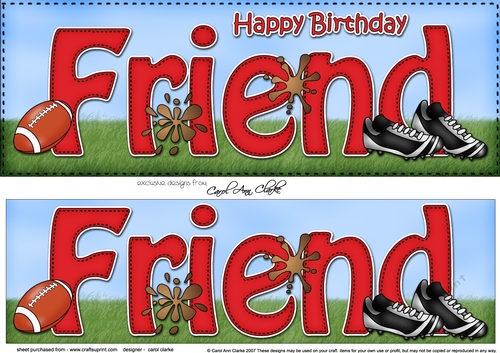 Large DL Happy Birthday FRIEND 3D decoupage