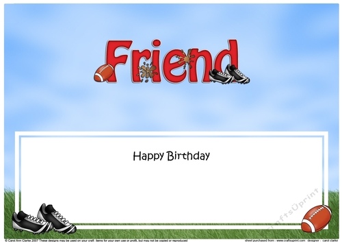 Large DL Happy Birthday FRIEND insert
