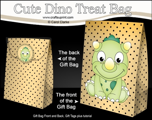 3D Gift Bag Mini Kit - Cute Little Tyr Dino