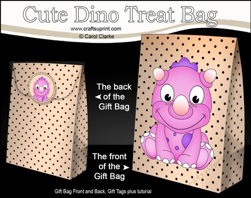 3D Gift Bag Mini Kit - Cute Little Phearsome Dino