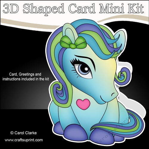 3D Shaped Card Mini Kit - Cute Little Pony Peppermint