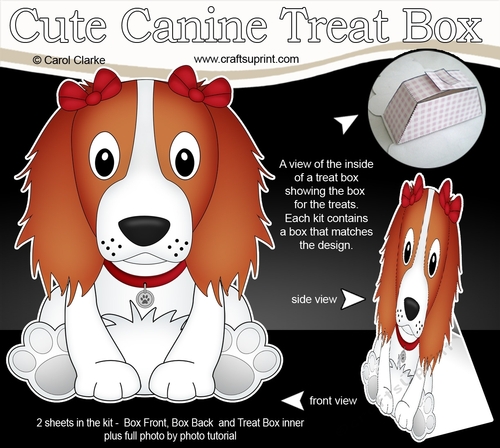3D Cute Canine Treat Box Gift Set Mini Kit - Little Springer Spaniel Dog Petra
