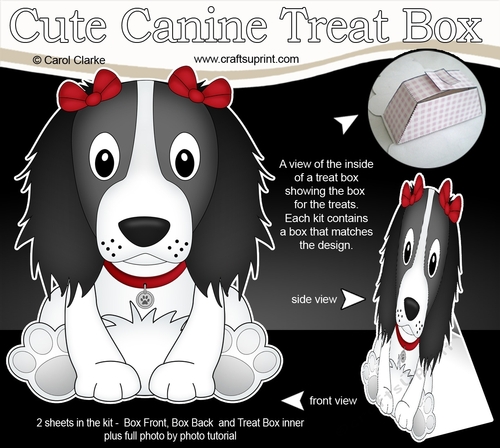 3D Cute Canine Treat Box Gift Set Mini Kit - Little Springer Spaniel Dog Ludo
